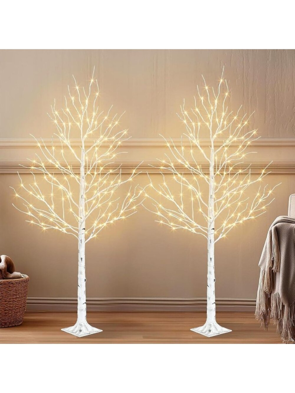 6ft Lighted Birch Tree with LED Lights - Perfect for Outdoor Christmas Decor